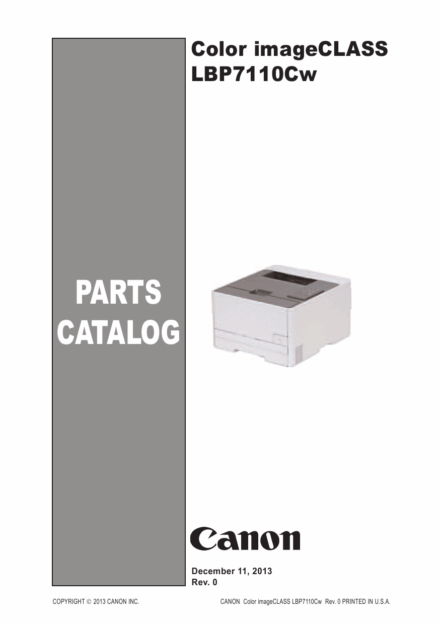 Canon imageCLASS LBP-7100C 7110Cw 7100Cn 7110C 7110Cn 7110 Parts Catalog Manual-1